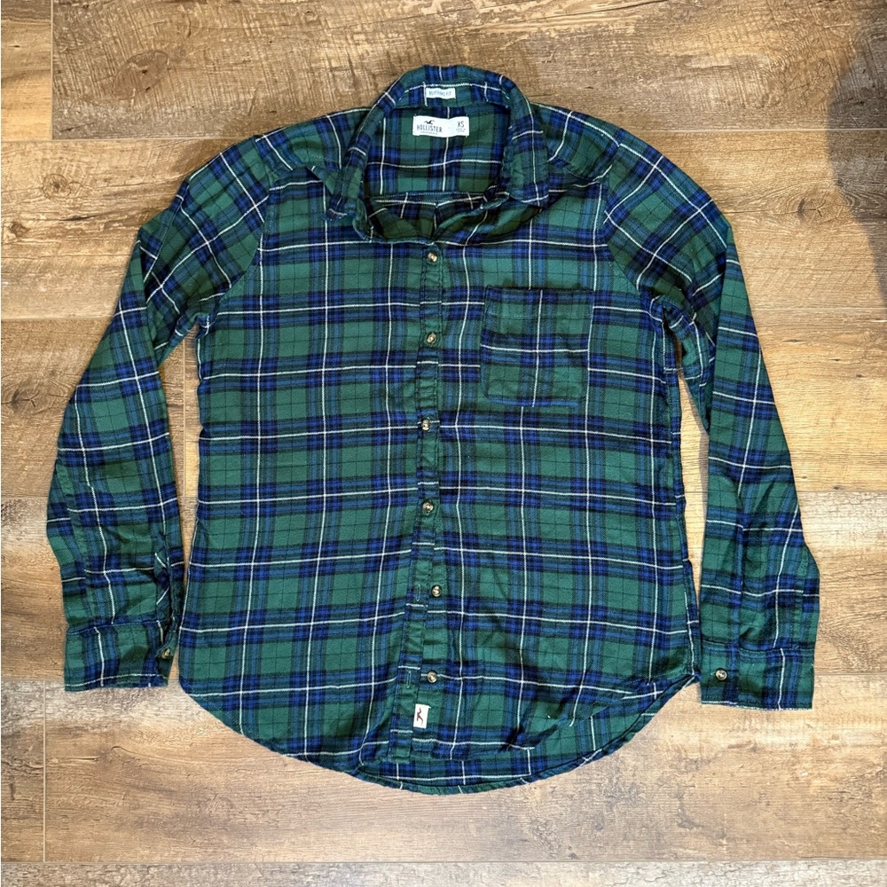 Hollister Boyfriend Fit Flannel, Size XS